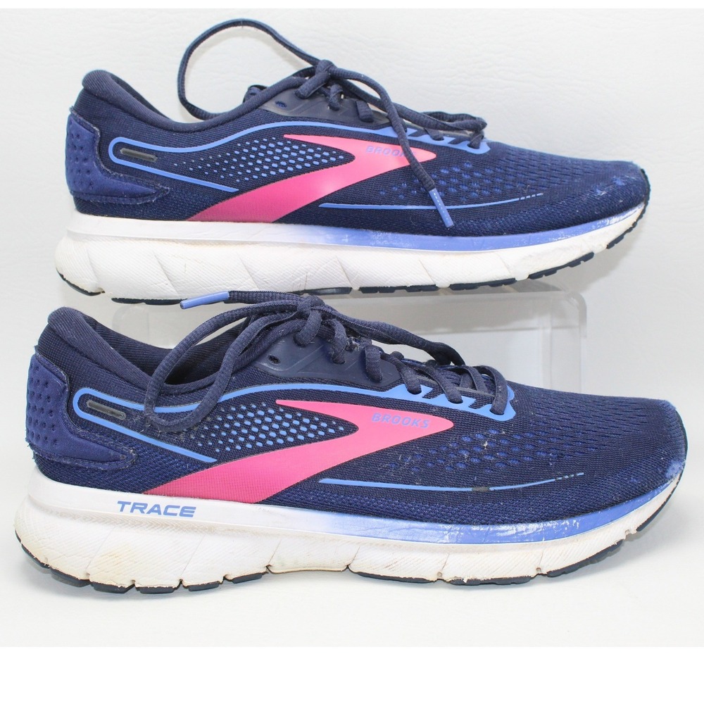 Brooks Trace 2 Womens Running Shoes Navy Pink Blue 1203751B460 Size 9.5